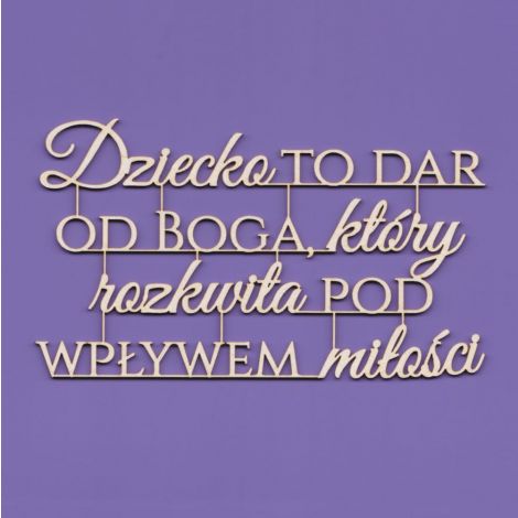 Tekturka Crafty Moly Napis G10 - Dziecko to dar od Boga, który...